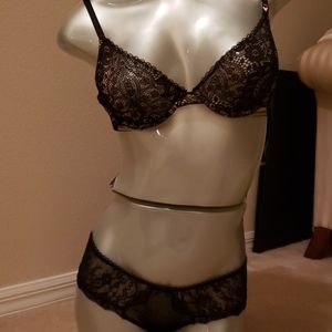 Victoria Secrets black bra and panty